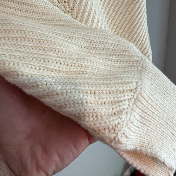 Marine Layer Skylar Turtleneck Sweater Extra Large Ivory Wool Blend - Picture 3 of 8